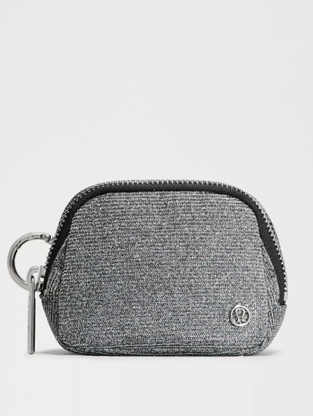 NWT Lululemon Everywhere Belt Bag Nano Glitter Gray Mini Clip Pouch Keychain